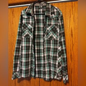 Buckle Black men’s long sleeve western like dress shirt size XXL slim.